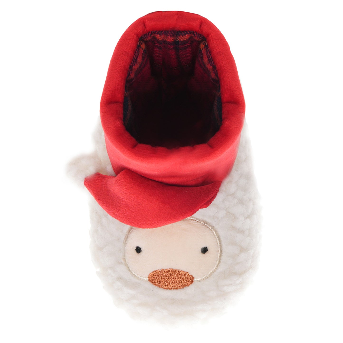 Baby Christmas Bootees Cream Faux Fur Red Velour Santa Slippers Pram Shoes