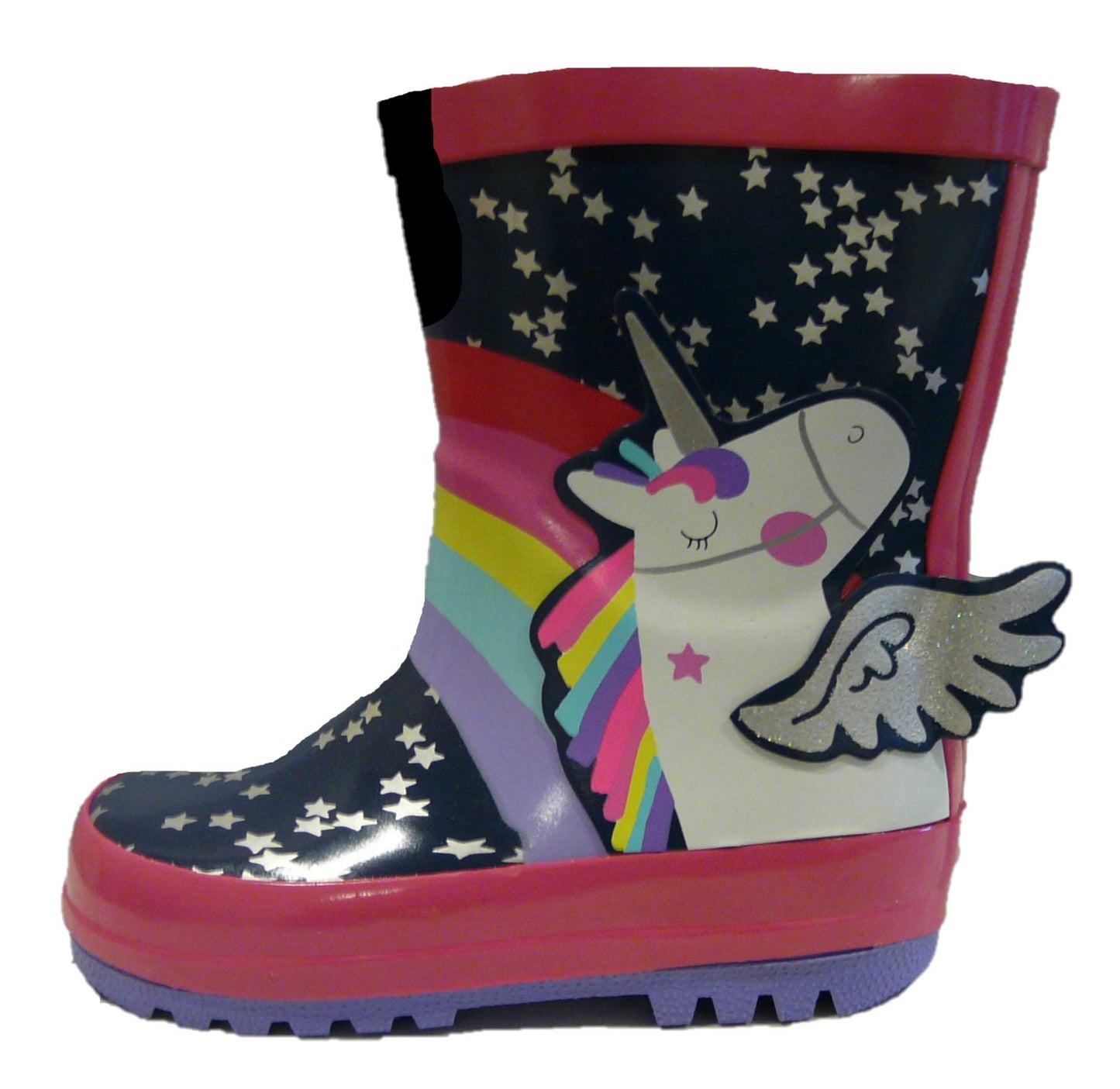 Girls Unicorn and Rainbow "Cinetta" Rubber Wellington Boots