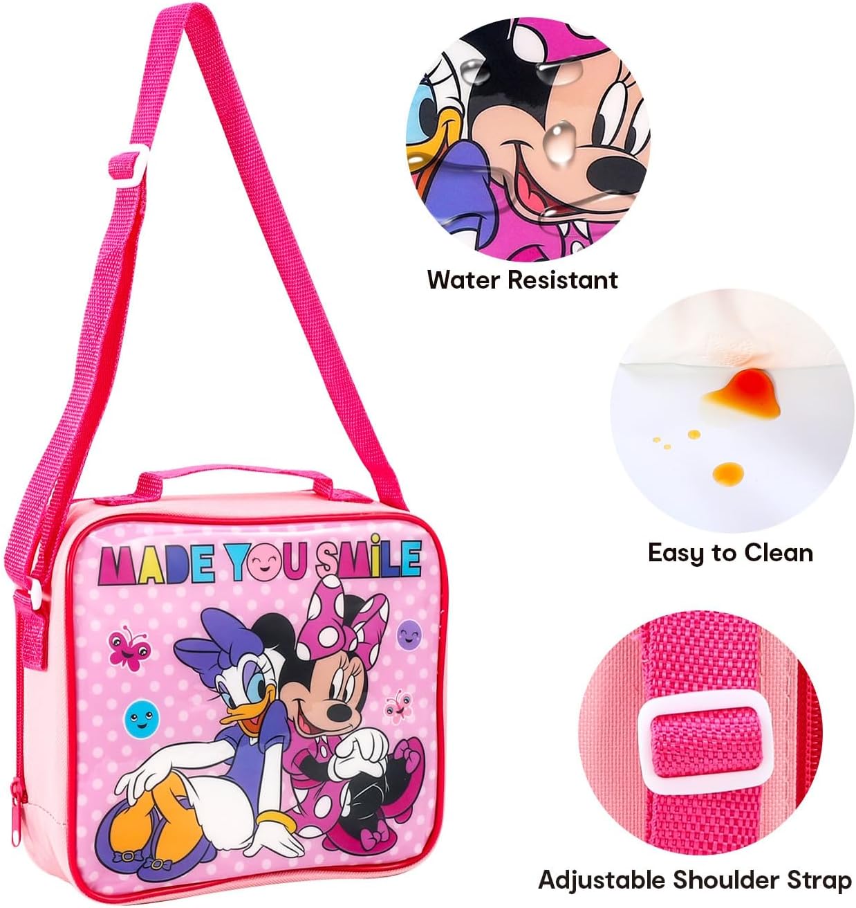 Minnie Mouse 3Pc Lunch Set, Lunch Bag, Plastic Bottle, Storage Container School Day