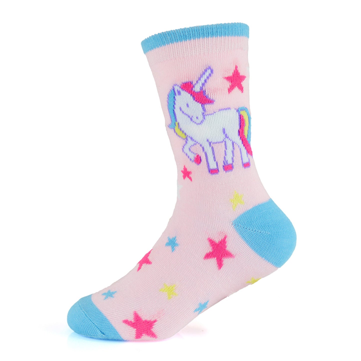 6 Pairs Girls Multicoloured Unicorn Patterned Ankle Socks