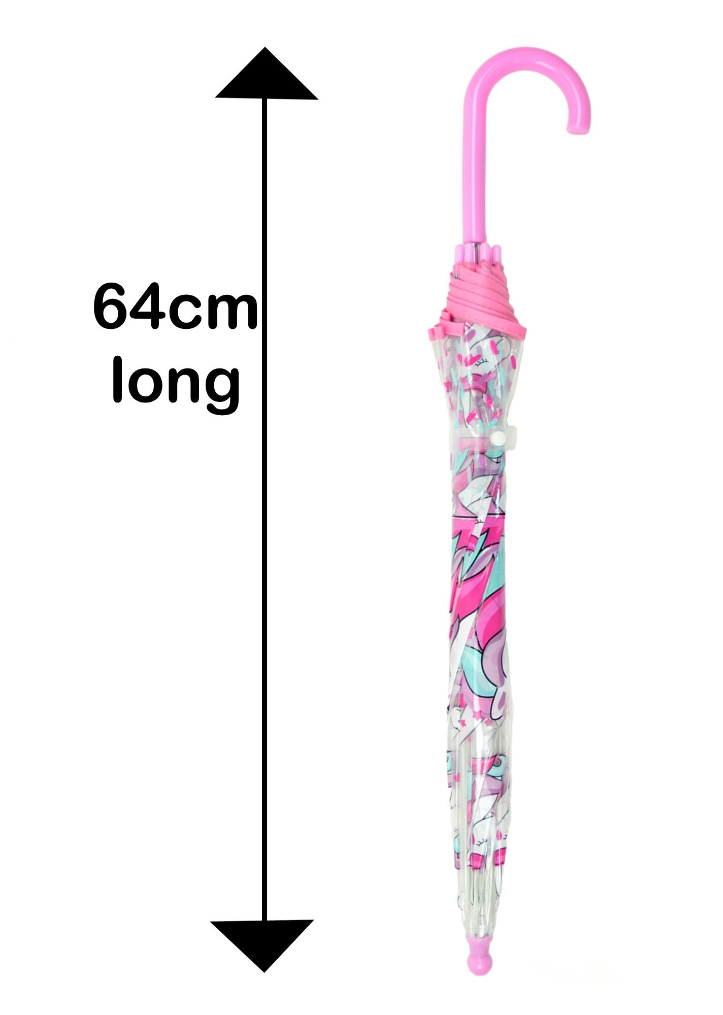 Children's Dome Umbrella Kids' Lightweight Transparent PVC Stick Brolly