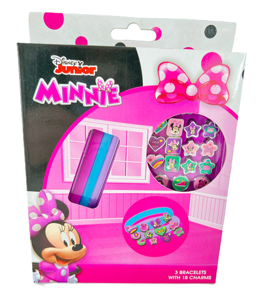 Minnie Mouse Girls Charm Bracelet Set – 3 Bracelets with 18 Charms