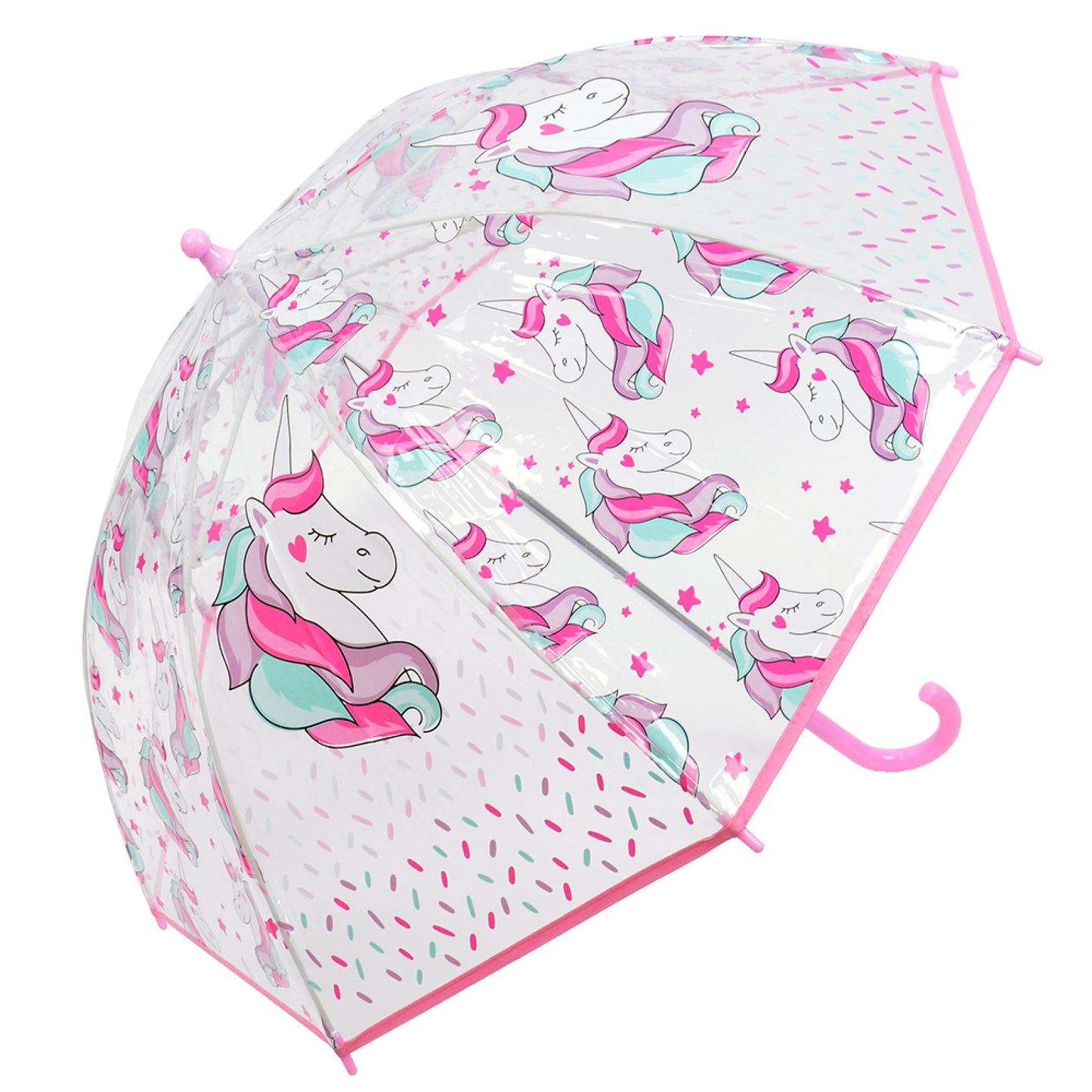 Children's Dome Umbrella Kids' Lightweight Transparent PVC Stick Brolly