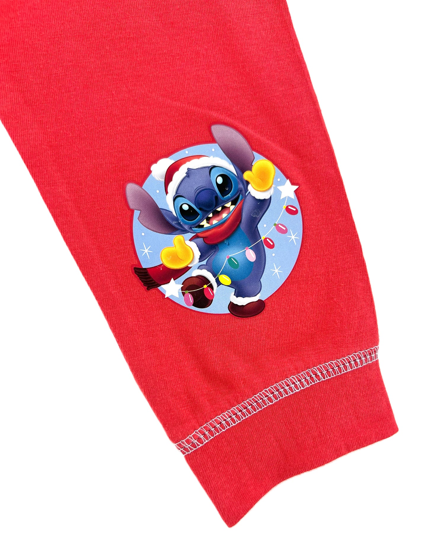 Girls Disney Stitch “Merry Stitchmas” Christmas Pyjamas – Cotton Kids Nightwear Set (18 Months – 5 Years)