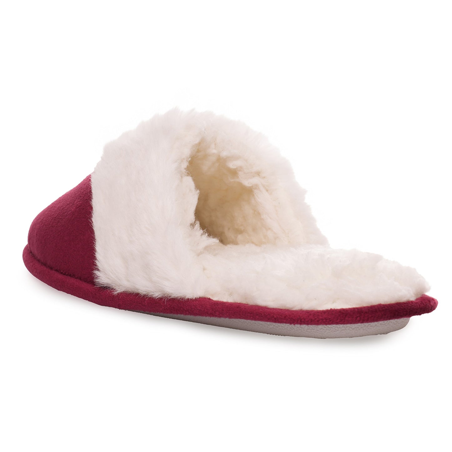 Ladies Pet Design Plush Mule Slip On Slippers with Faux Fur Lining - Dog or Cat