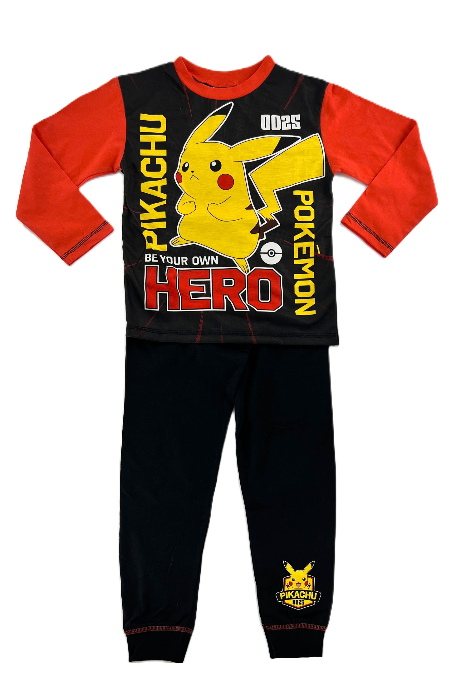 Boys Pokémon Pikachu Pyjamas Set “ Be Your Own Hero” Sleepwear (Ages 5–12 Years)