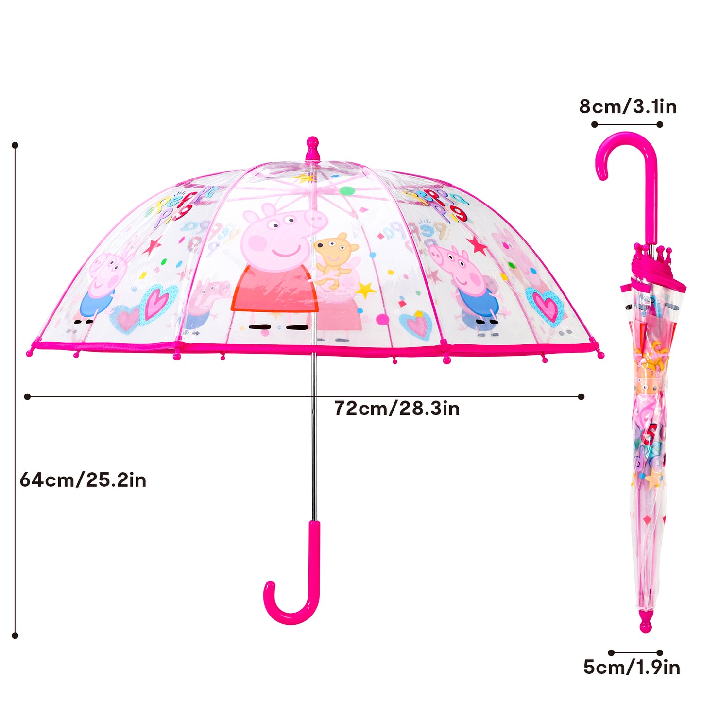 Peppa Pig Girl's Dome Umbrella