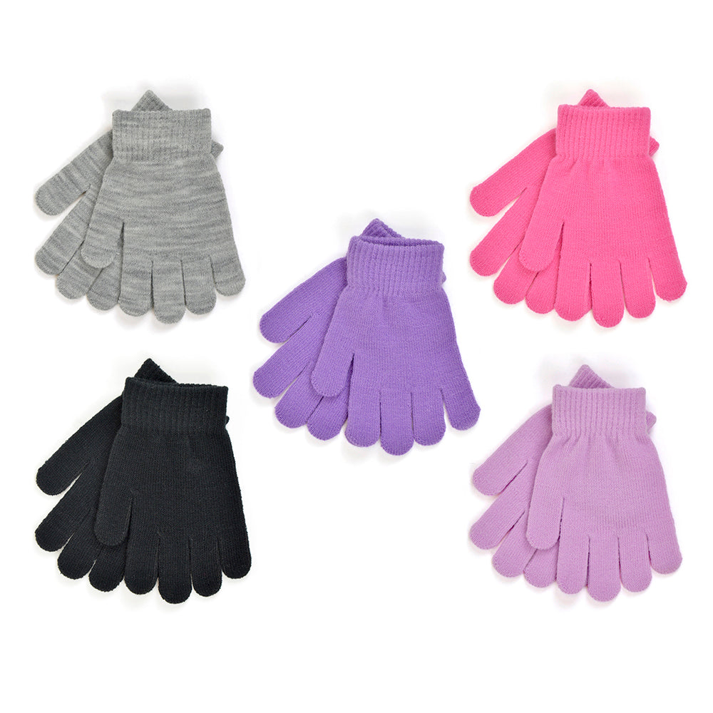 2 Pairs Ladies Thermal Stretch Magic Gloves - Various Colours