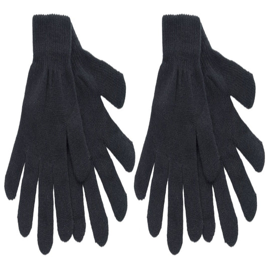 Ladies Black Thermal Magic Stretch Gloves - 2 Pairs
