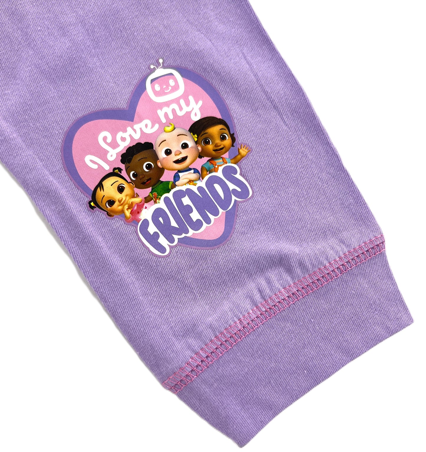 CoComelon Girls Pyjamas 1-4 Years, Pink Cotton PJs "Friends"