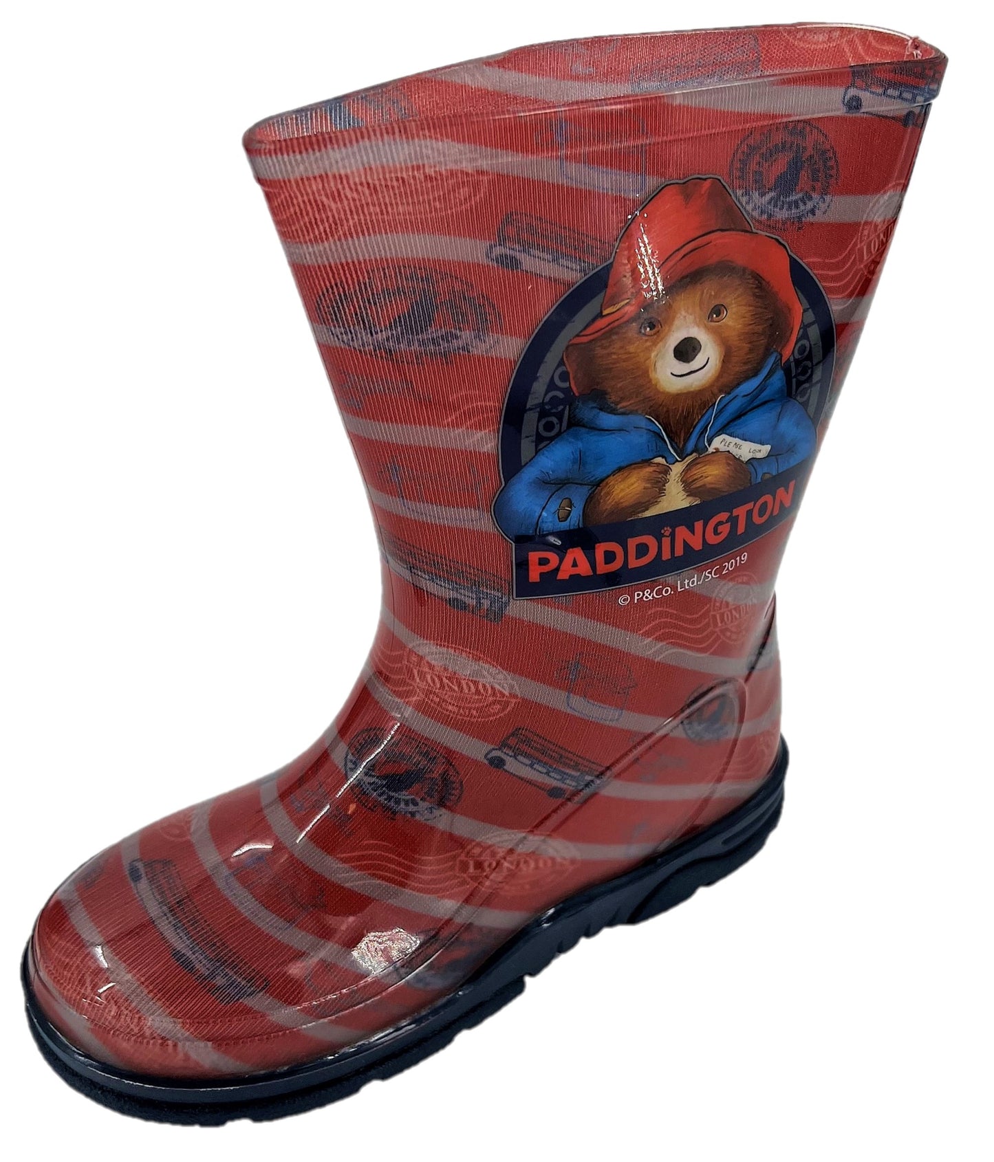Paddington Bear Boys Rain Boots Stripey Wellingtons