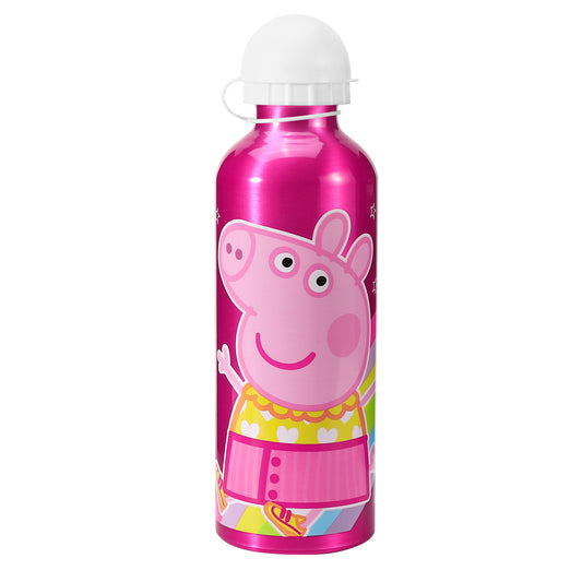 Peppa Pig Girl's Aluminium Water Bottle  - Ideal for School Lunch Bags
