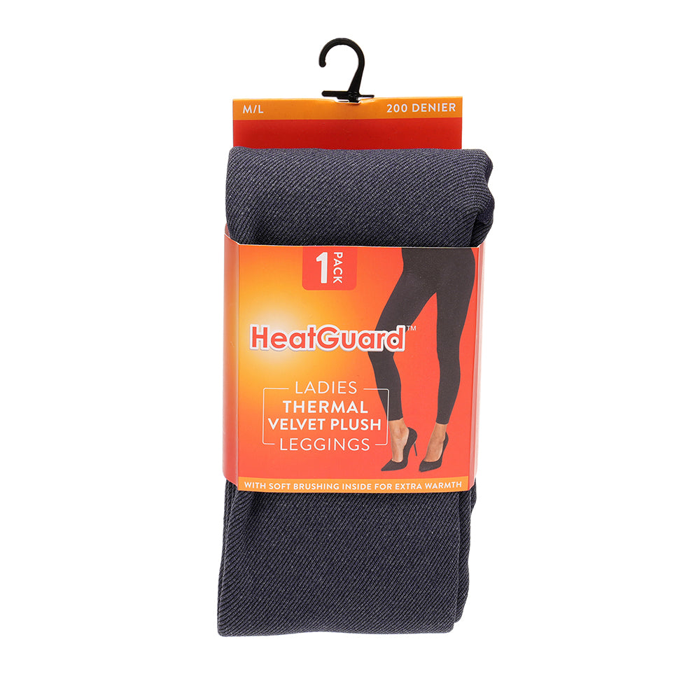 Ladies Thermal Leggings Womens Plush Velvet Lined 200 Denier Tog 2.2  Side-Seam Free