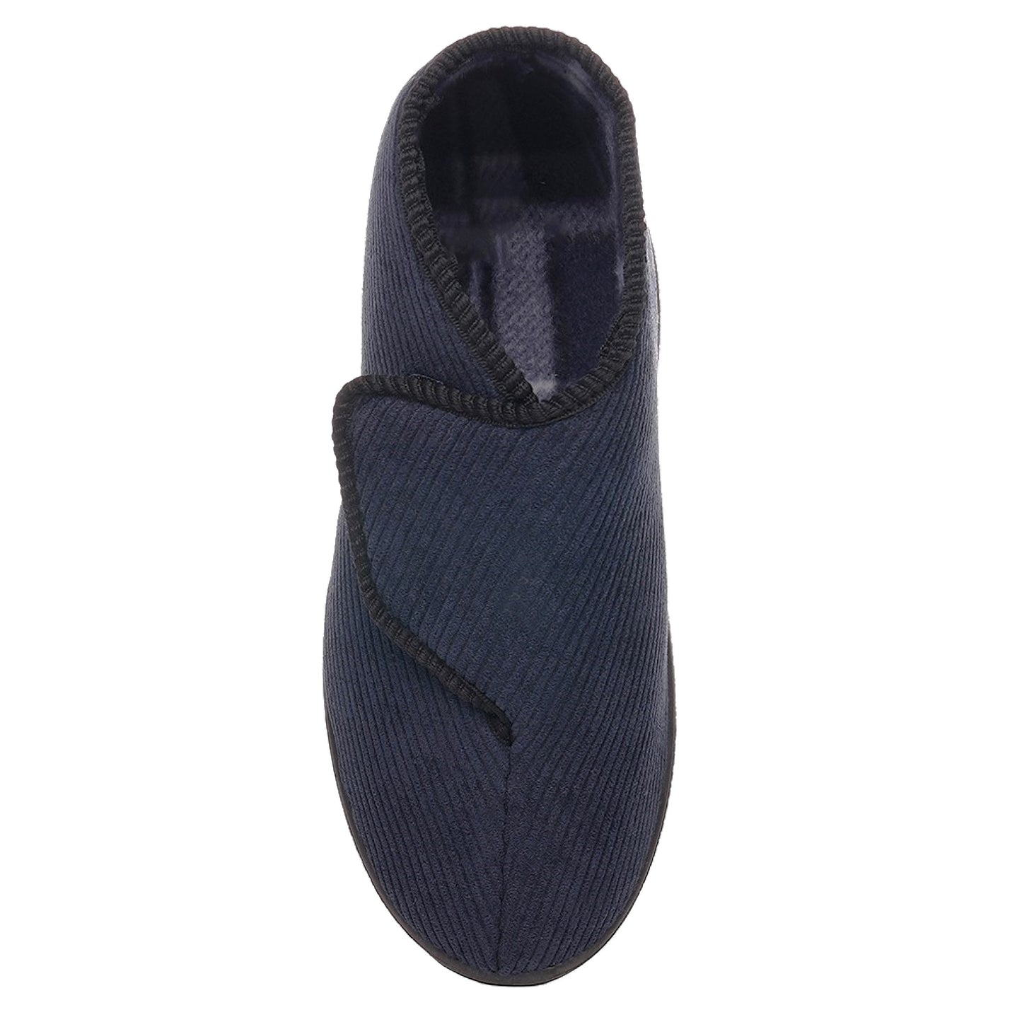 Men's Cord Adjustable Easy Close Bootie Slippers with Fleece Lining