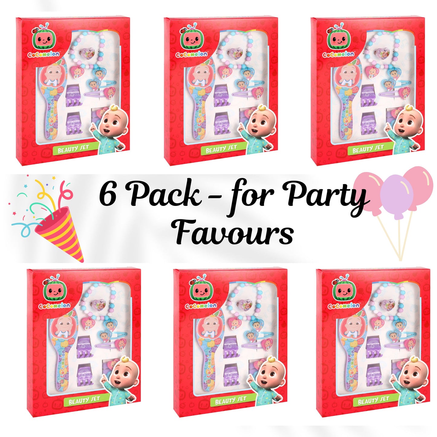 CoComelon Beauty Set for Kids – 11 Piece Hair & Jewellery Accessories with Brush, Clips, Bracelet & Rings – Pretend Play Gift for Girls & Boys – Official CoComelon