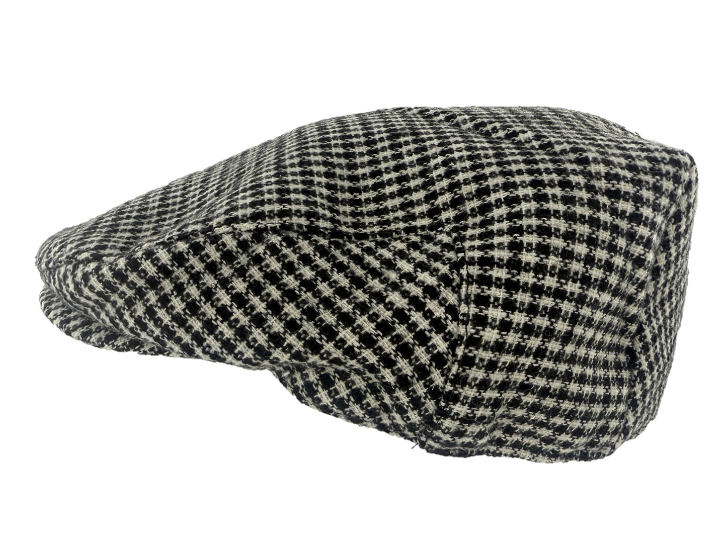Mens Wool Blend Flat Cap Quilted Lining Winter Hat Brown Checked Grey Sizes M-L