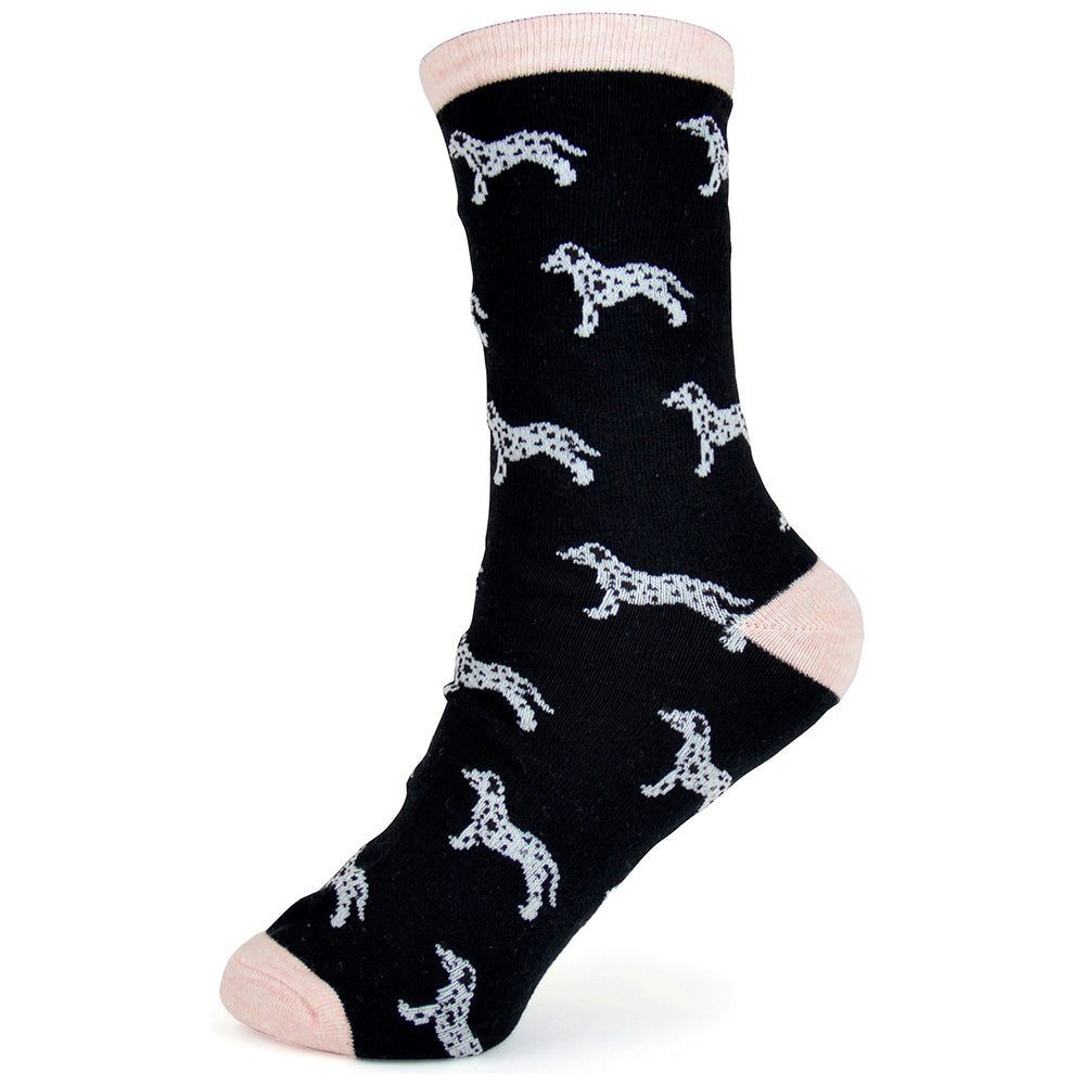 Ladies Dog or Cat Animal Pet Patterned Cotton Rich Ankle Socks 6 Pairs