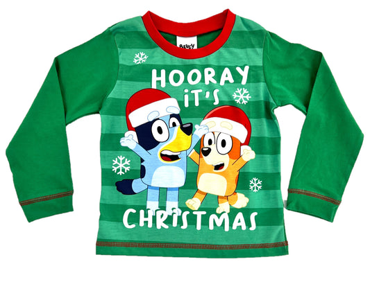 Bluey Christmas Pyjamas, “Hooray” Boys, 18 Months-5 Years, Present,Christmas Eve