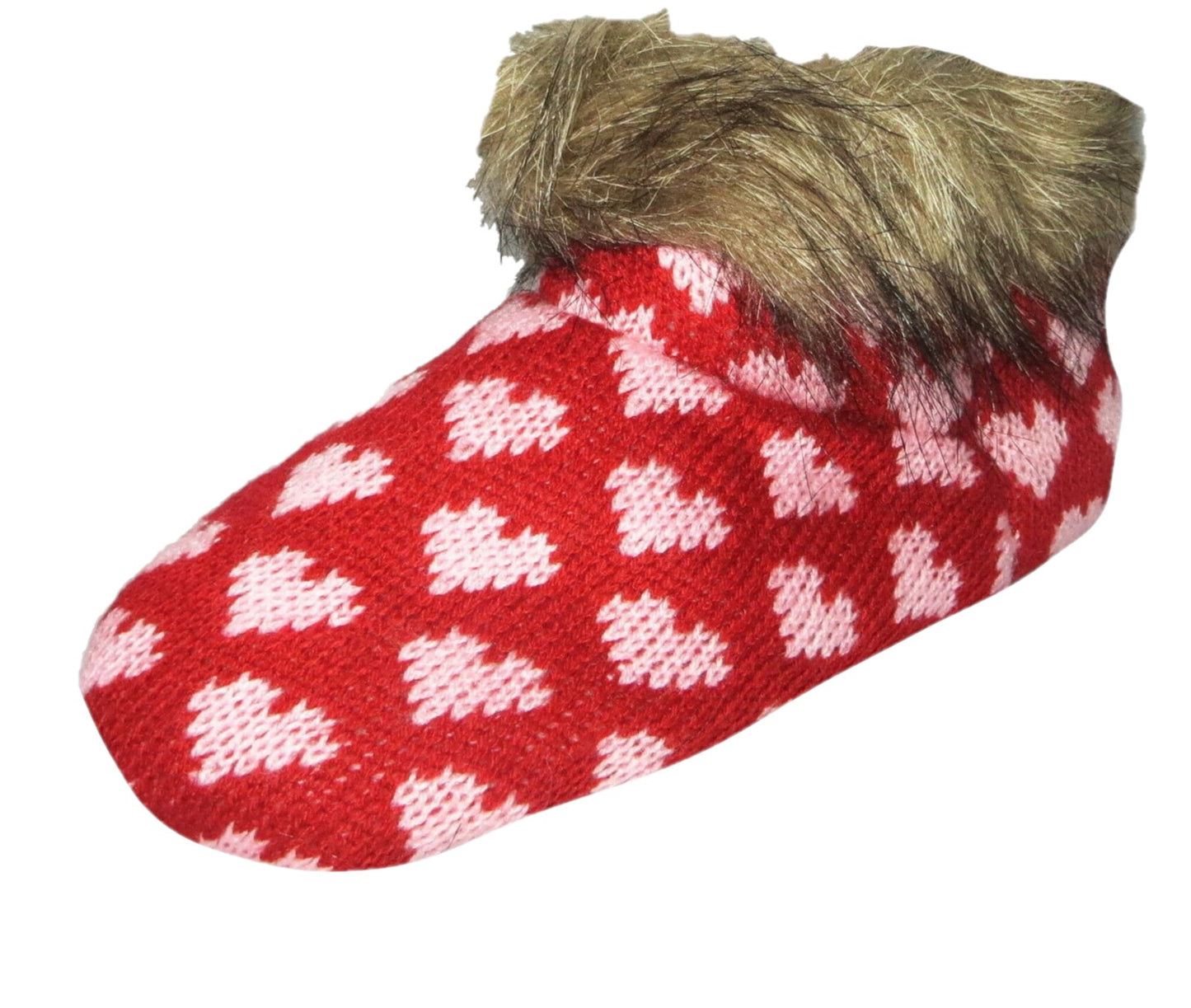 Girl's Faux Fur Trim Bootie Style Slippers 2 Colours Sizes 9-3 Available