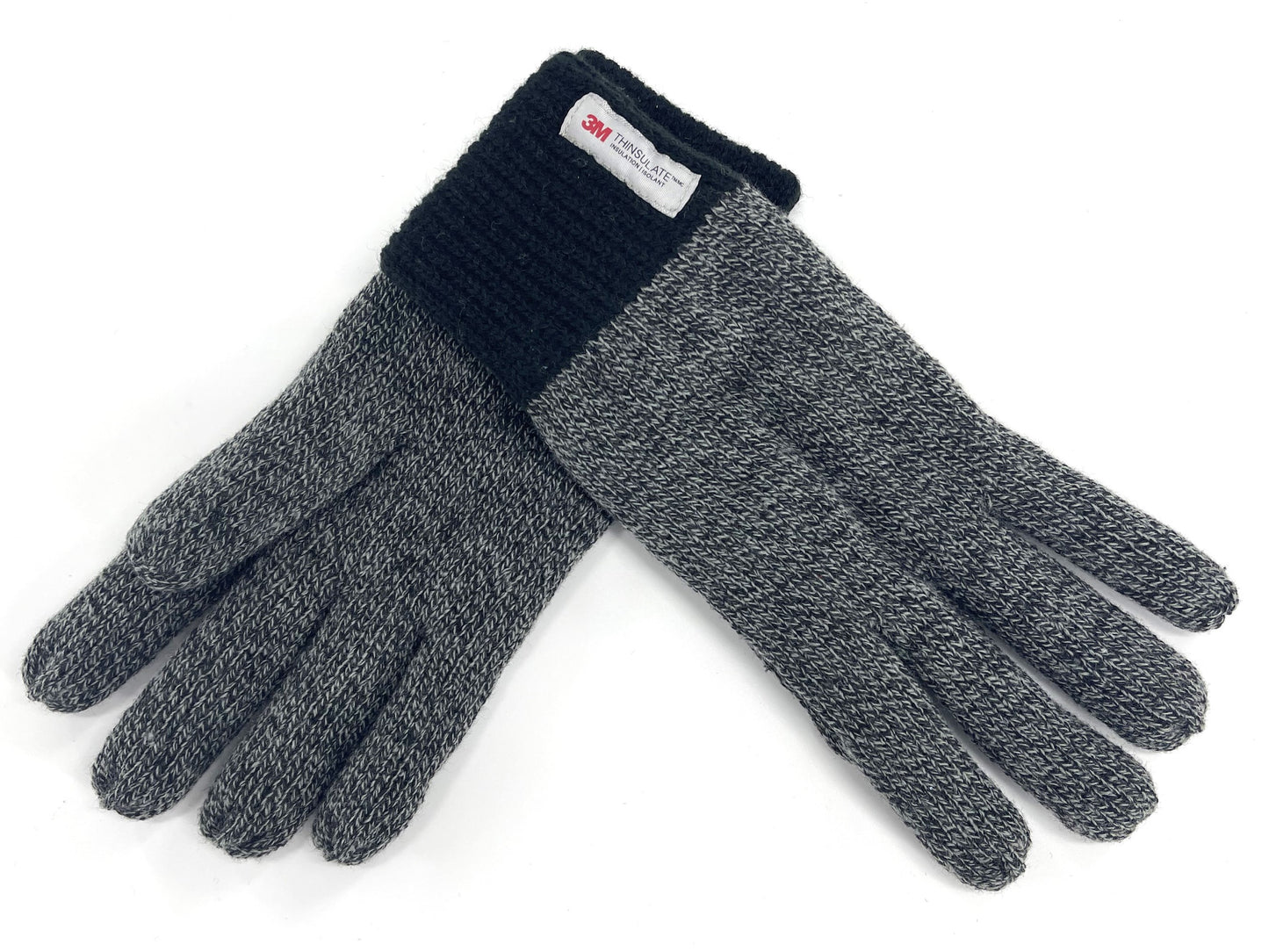 Men’s Thinsulate Chunky Knit Thermal Hat & Gloves Winter Set – Blue or Black M/L