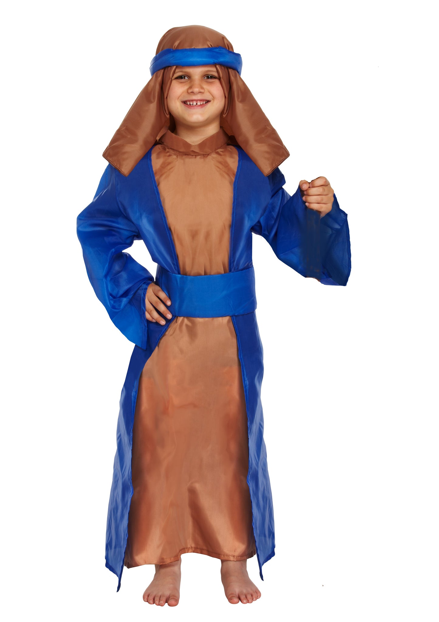 Shepherd's Nativity Costume Boys, Girls Fancy Dress, Christmas Play Brown & Blue