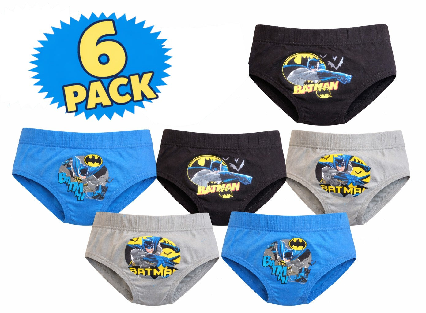 Batman Boy's 6 pack Cotton Briefs Underpants