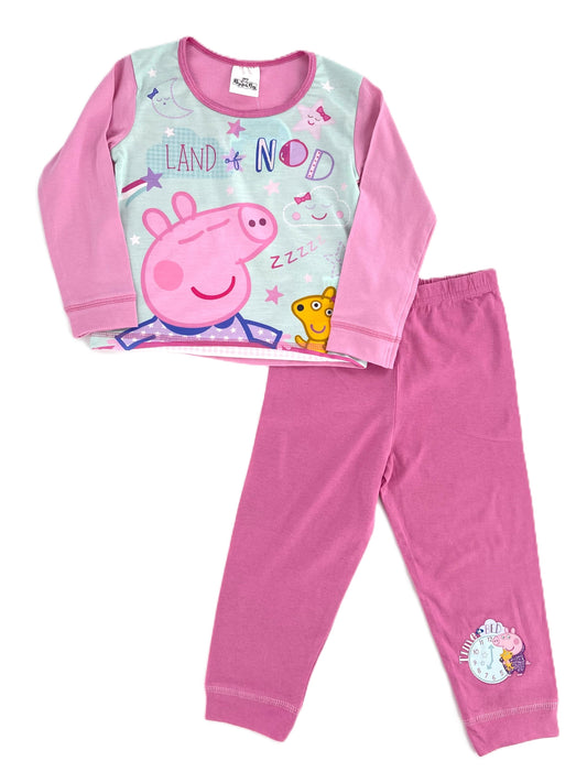 Peppa Pig Girls Pyjamas Pink Long-Sleeved Cotton PJs "Land of Nod"