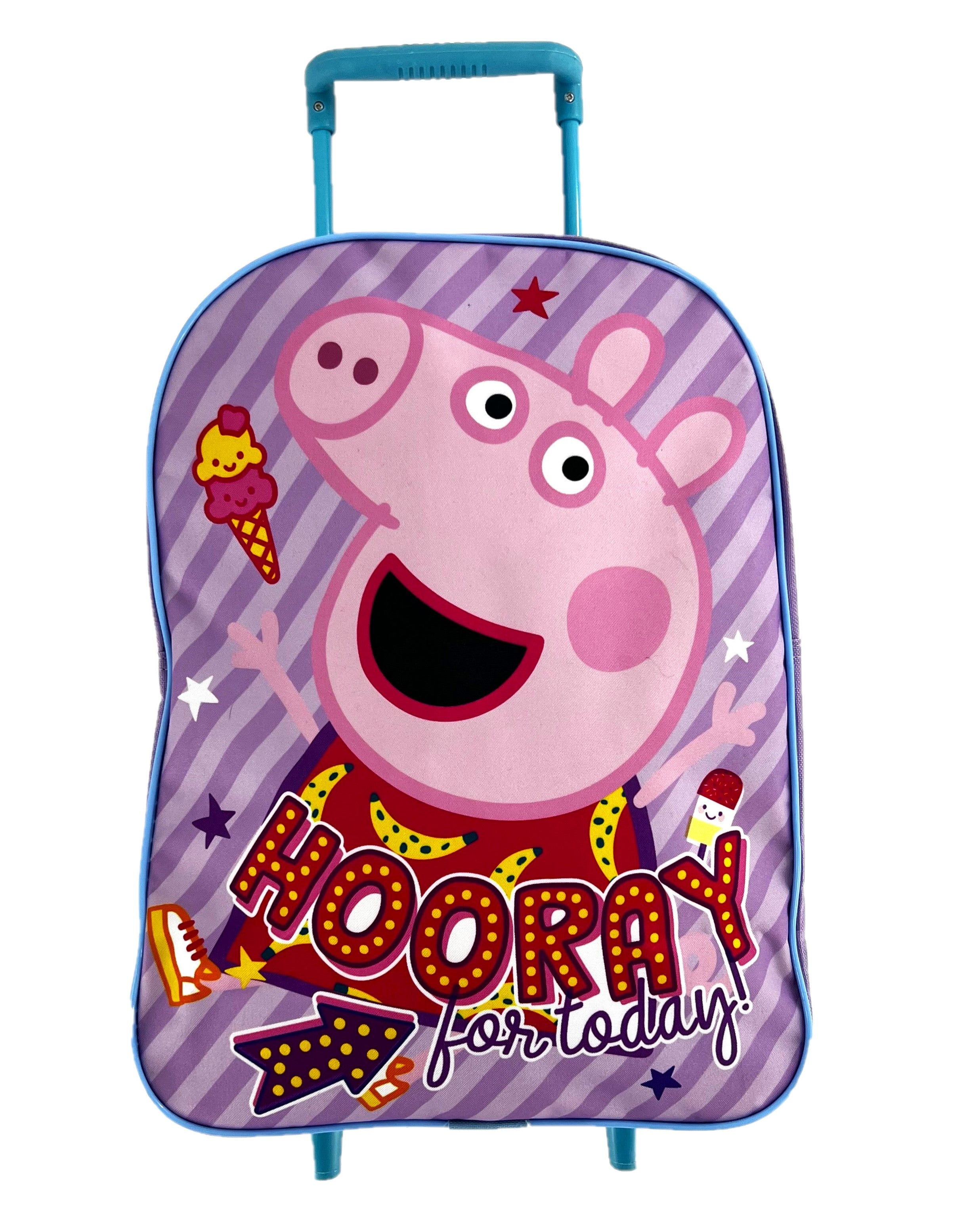 Peppa Pig Kids Wheeled Trolley Luggage Bag for Holidays School