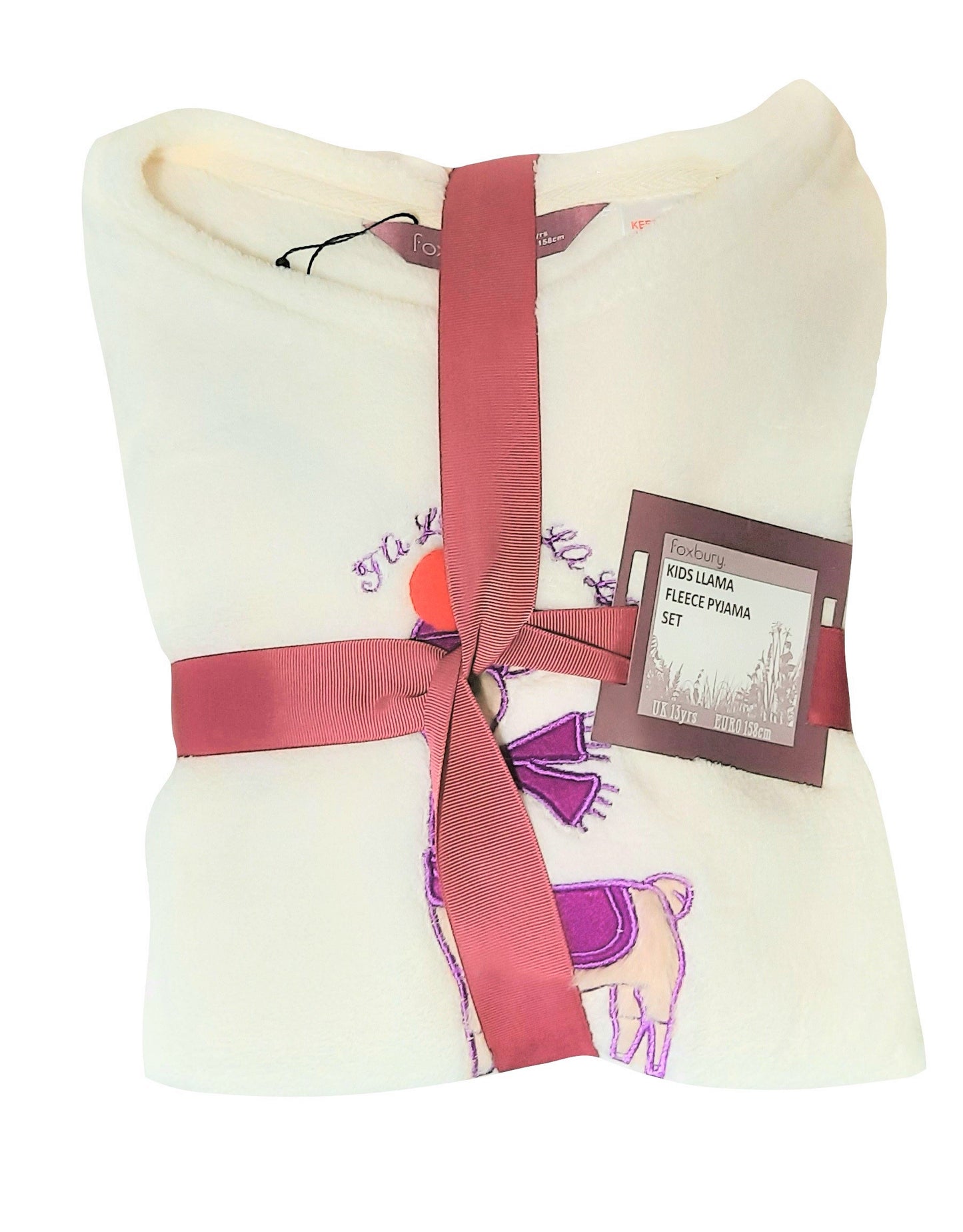 Girls Fa La La Llama Micro Fleece Pyjamas – Super Soft Winter Sleepwear