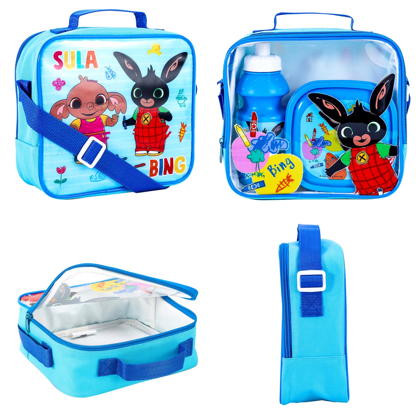 Bing 3Pc Lunch Set, Lunch Bag, Plastic Bottle, Storage Container School Day