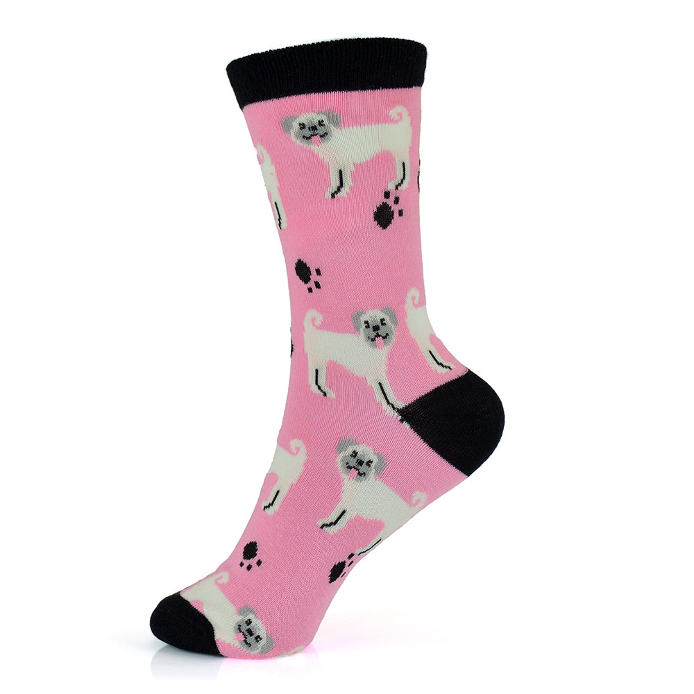 Ladies Dog or Cat Animal Pet Patterned Cotton Rich Ankle Socks 6 Pairs