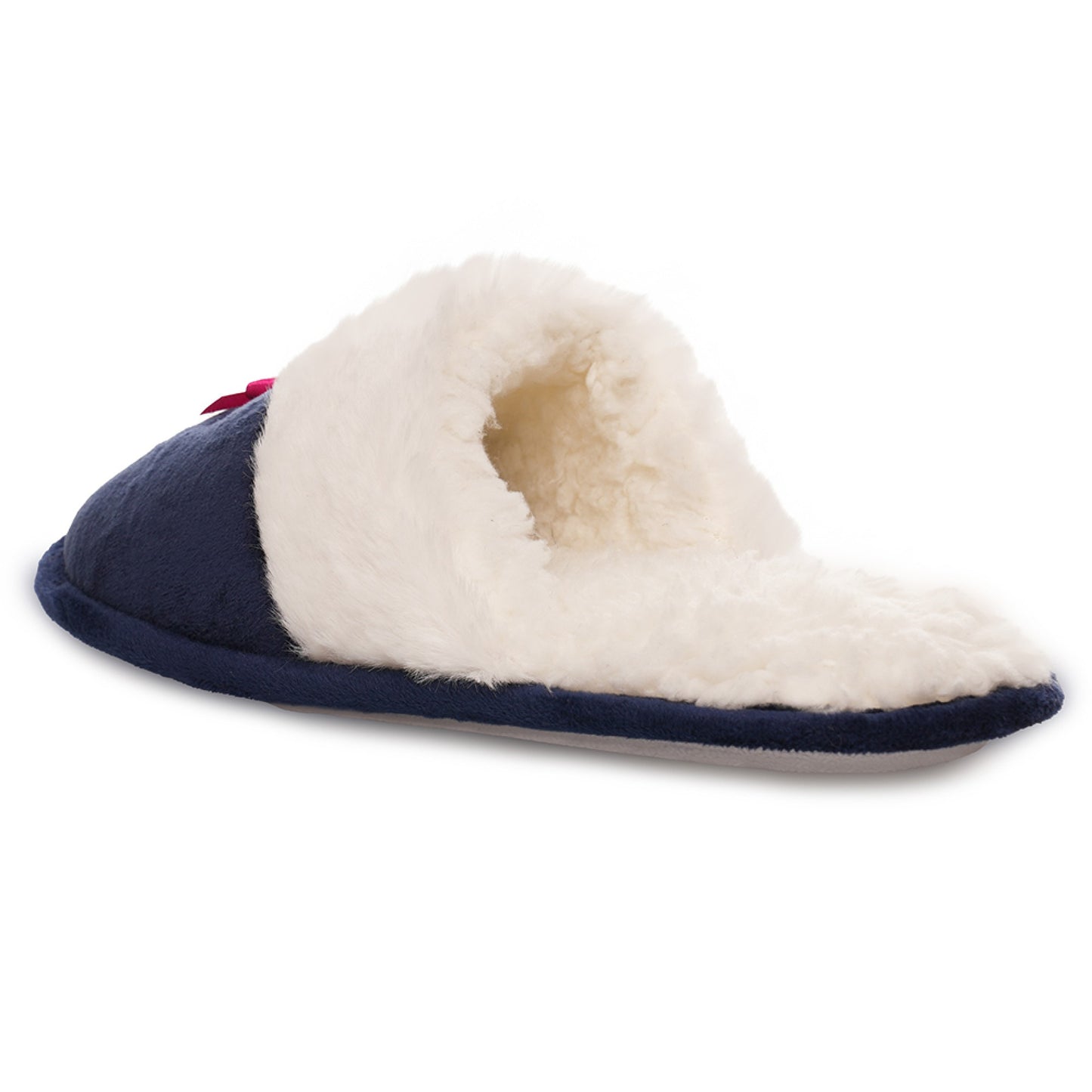 Ladies Pet Design Plush Mule Slip On Slippers with Faux Fur Lining - Dog or Cat