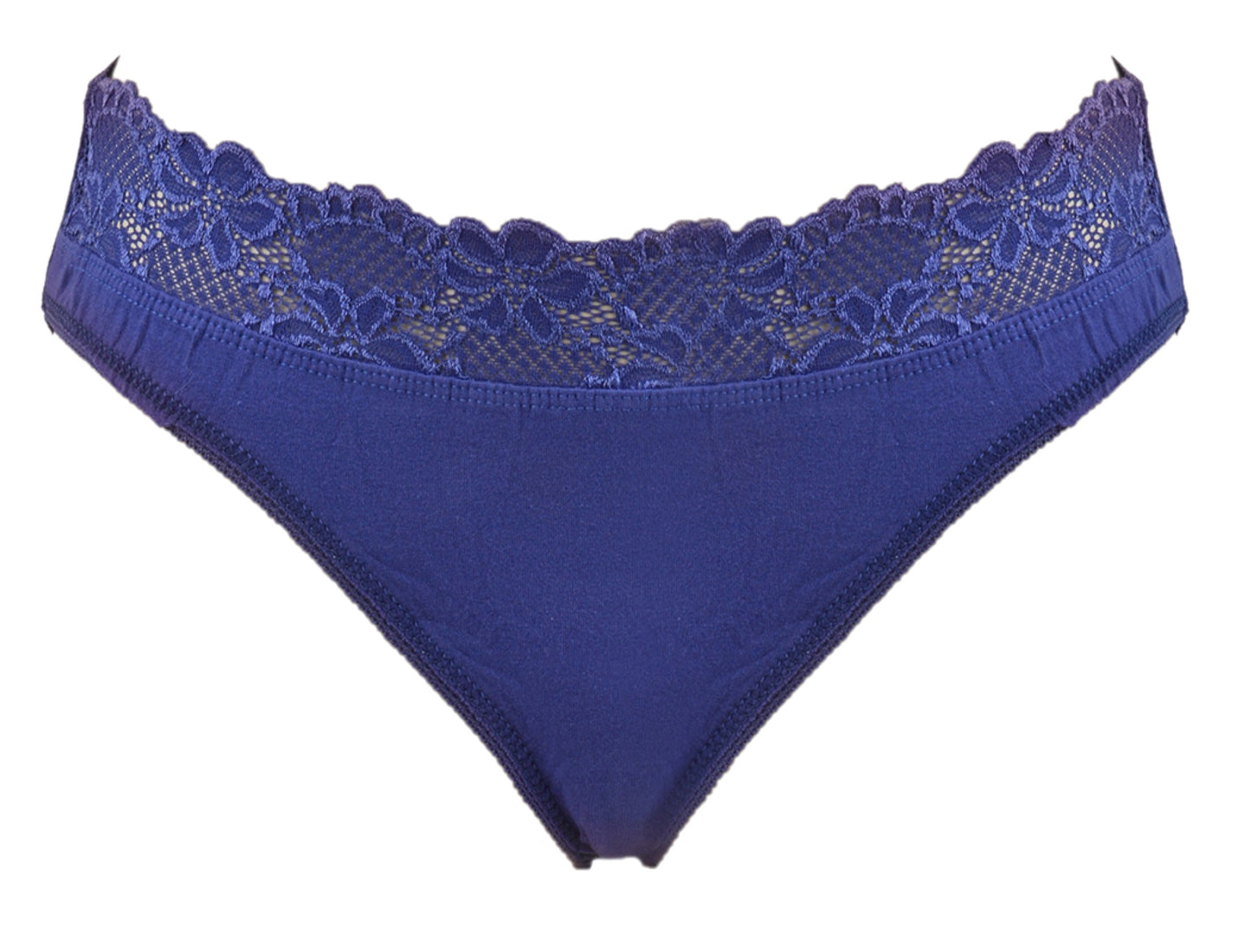 Womens High Leg Briefs Multipack Lace Trim Cotton Knickers Sizes 8-18