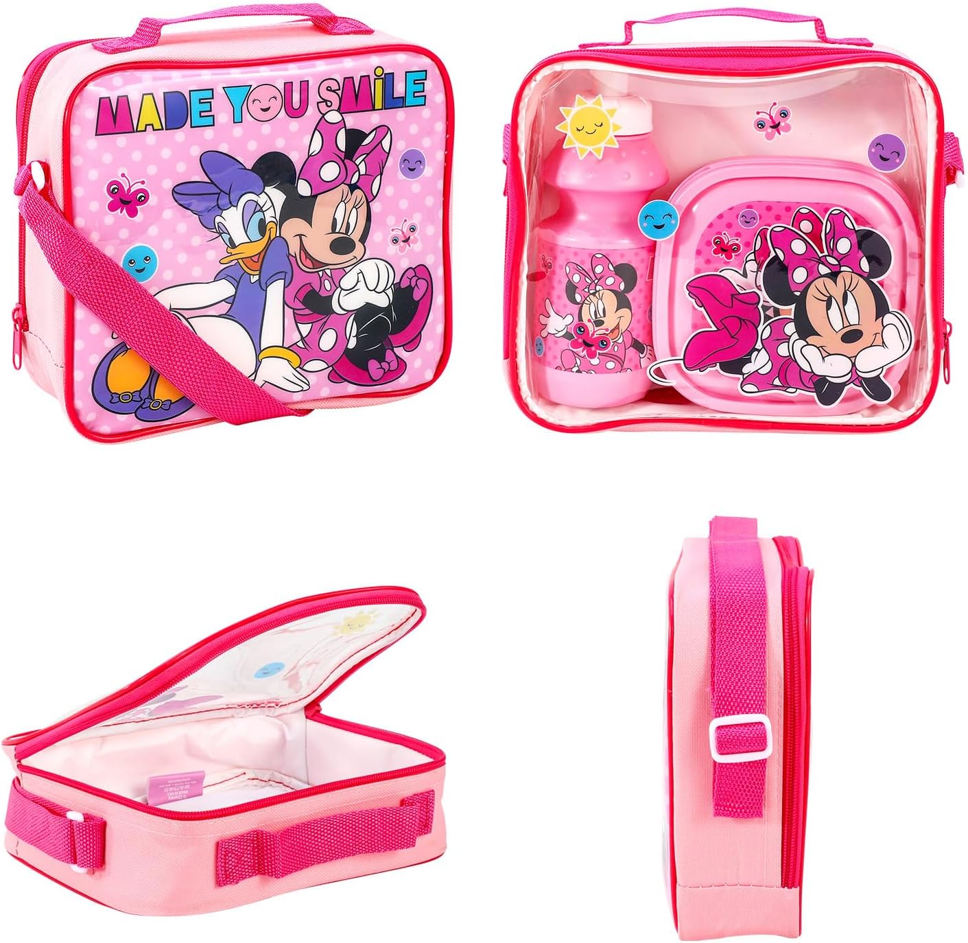 Minnie Mouse 3Pc Lunch Set, Lunch Bag, Plastic Bottle, Storage Container School Day