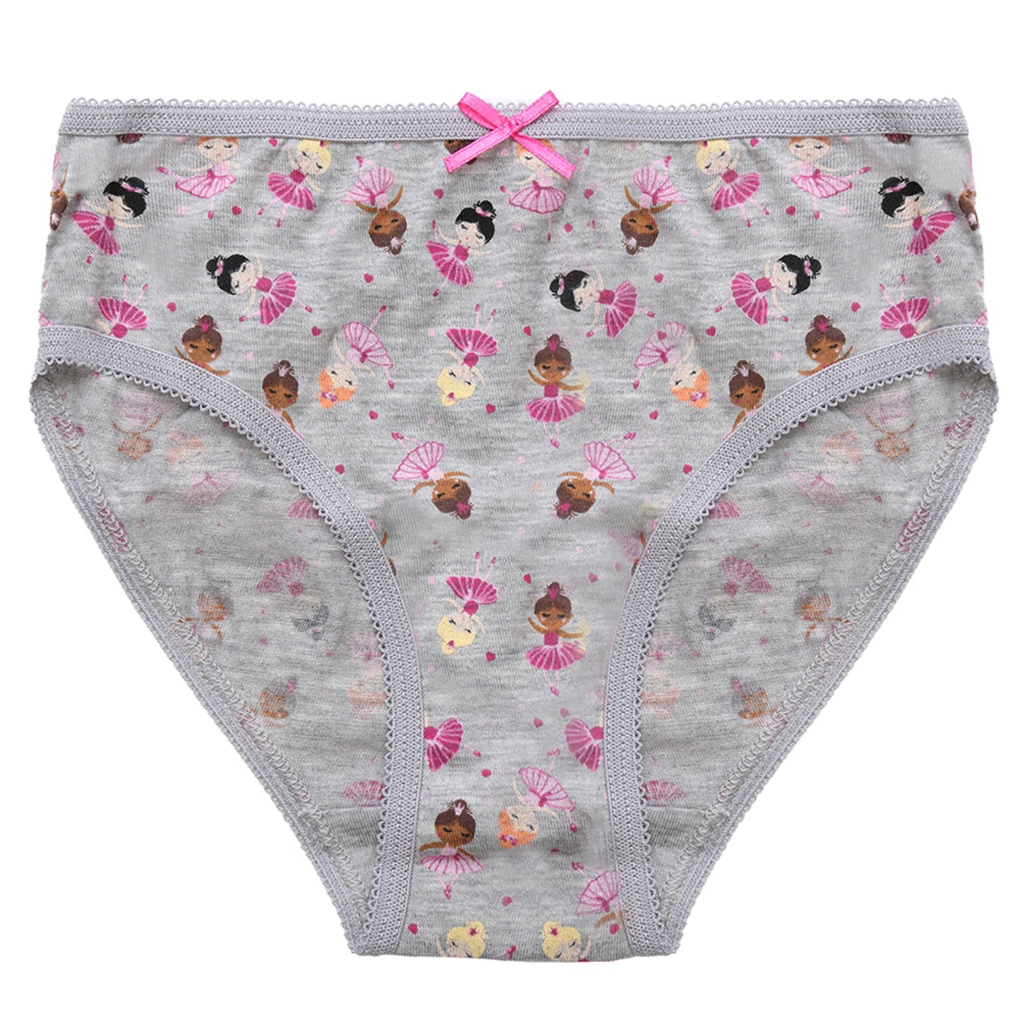 7 Pack Ballerina Pattern Girls Cotton Blend Knickers Panties Briefs Underwear