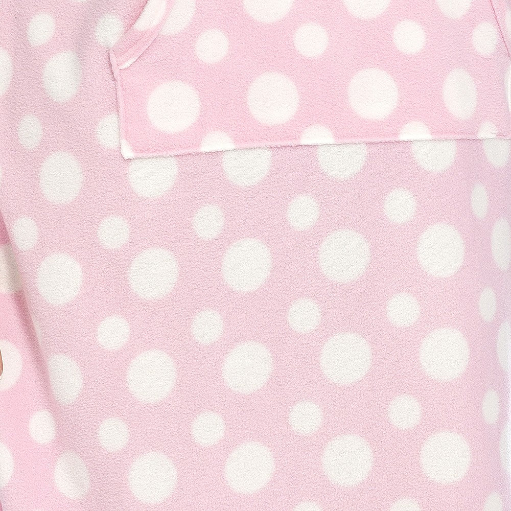 Ladies Fleece Nightie Longer Length Warm Nightdress Lounger with Kangaroo Pocket