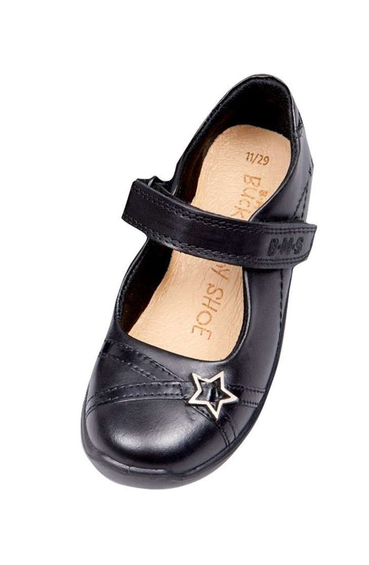 Buckle My Shoe Girls Black Leather Mary Jane School Shoes