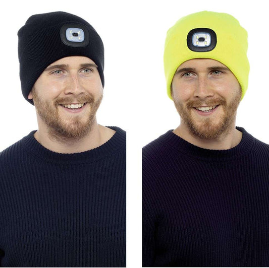 Mens LED Light Winter Beanie Hat