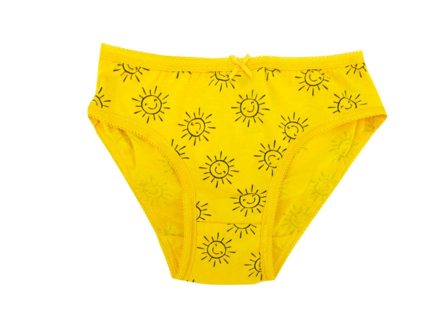 3 Pairs Girls Sunshine and Smiles Patterned 100% Cotton Briefs