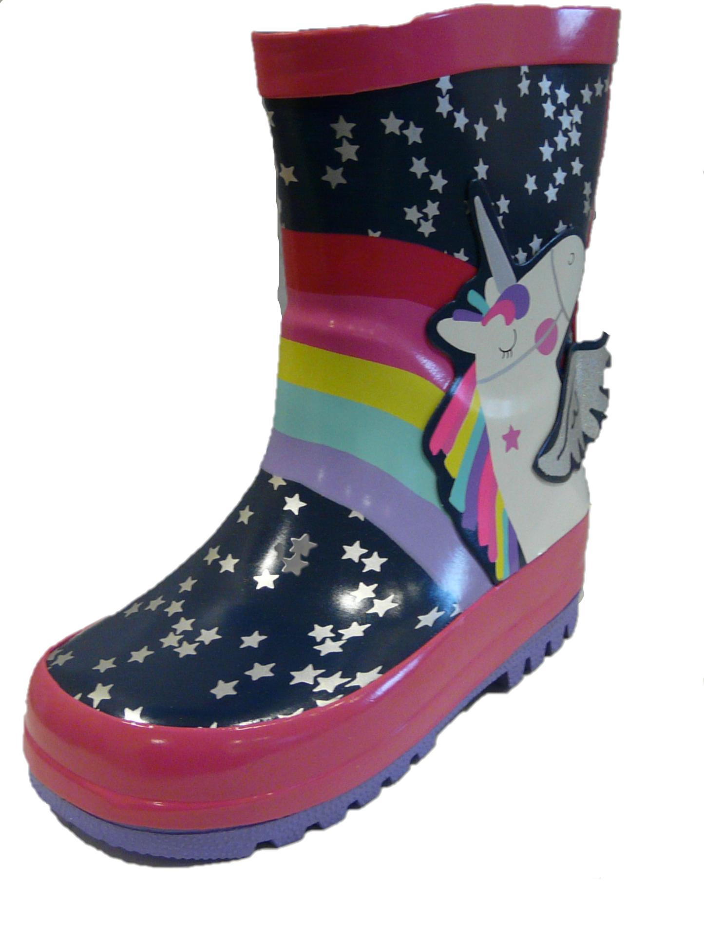 Girls Unicorn and Rainbow "Cinetta" Rubber Wellington Boots