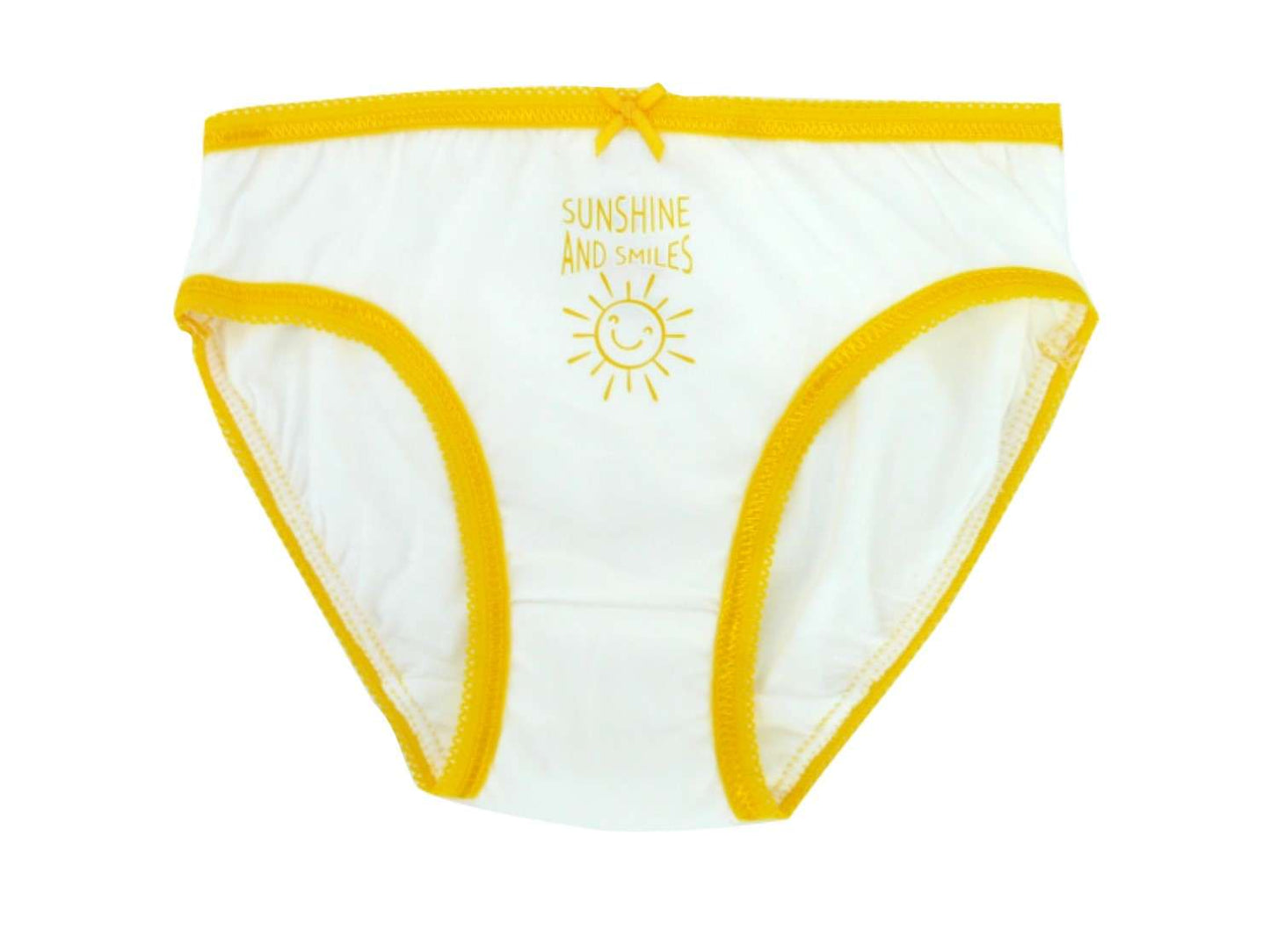 3 Pairs Girls Sunshine and Smiles Patterned 100% Cotton Briefs