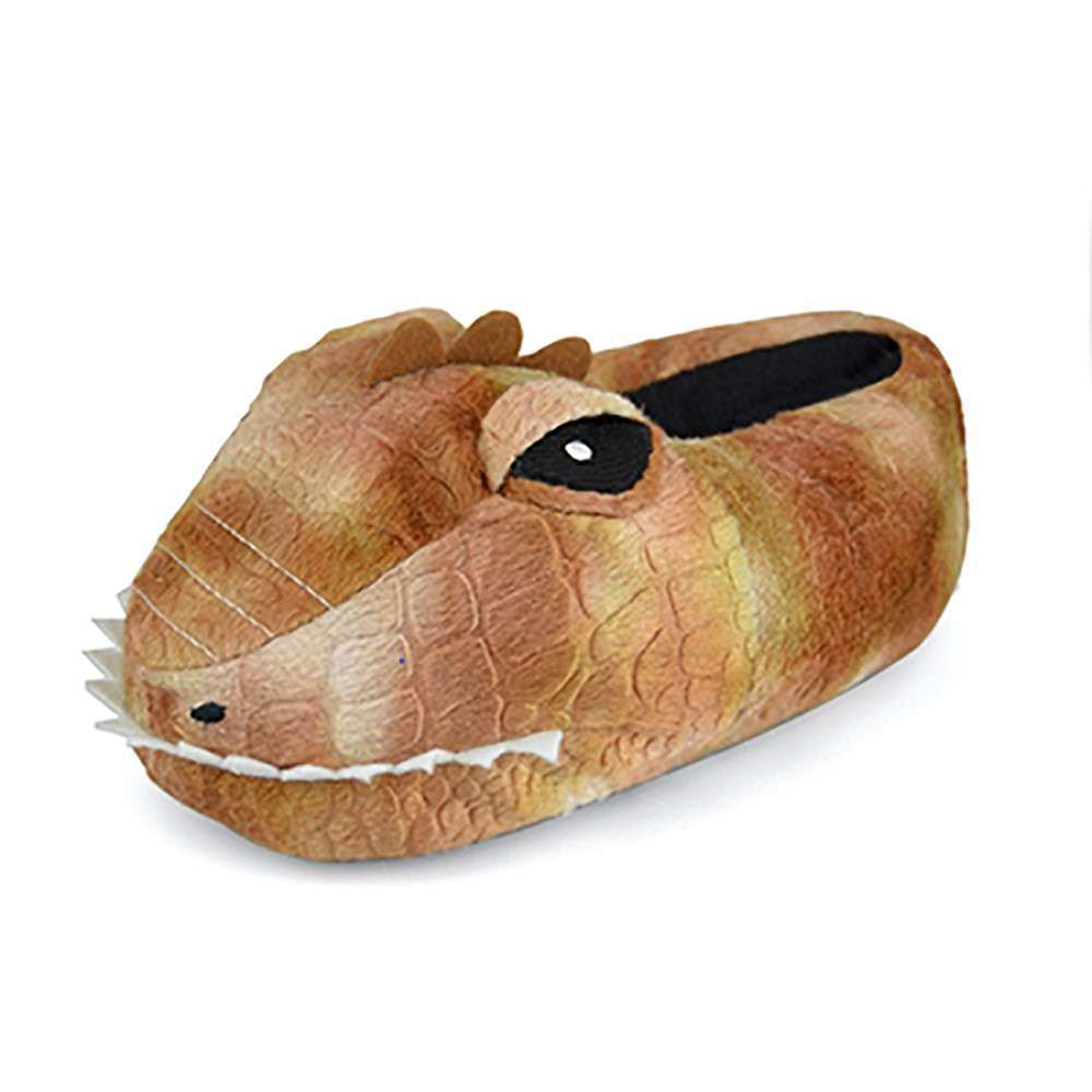Boys Dinosaur Head 3D Plush Novelty Slippers