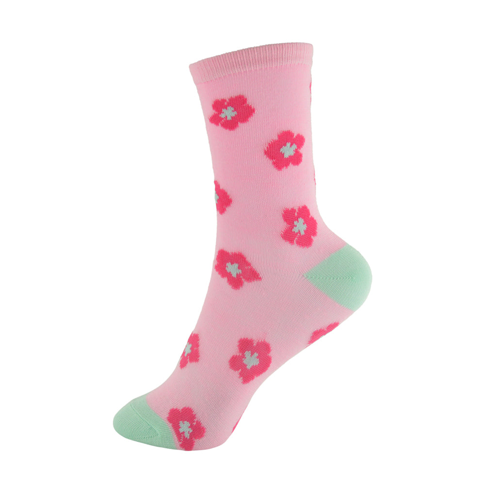 6 Pairs Girls' Pastel Coloured Flamingo, Giraffe and Patterned Socks