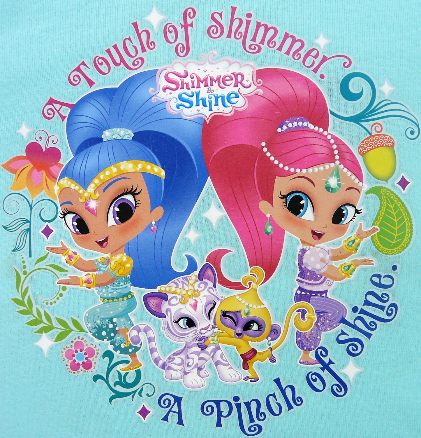 Shimmer & Shine Girls 100% Cotton 2-Piece Pyjama Set