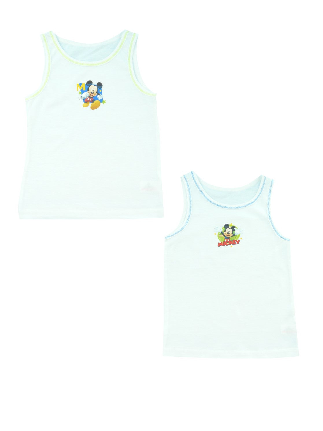 Mickey Mouse 2 Pack Cotton Vests Ages 2-3 Years