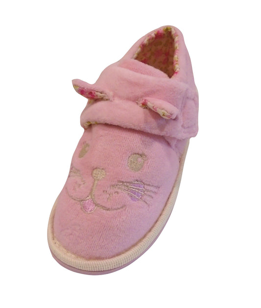Girls Sweet Dreams Pink Cat Slippers