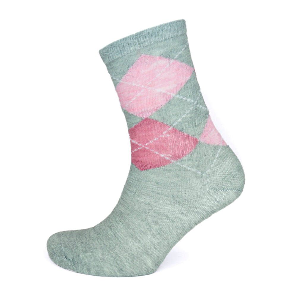 4 Pairs Ladies Pastel-Coloured Argyle Socks