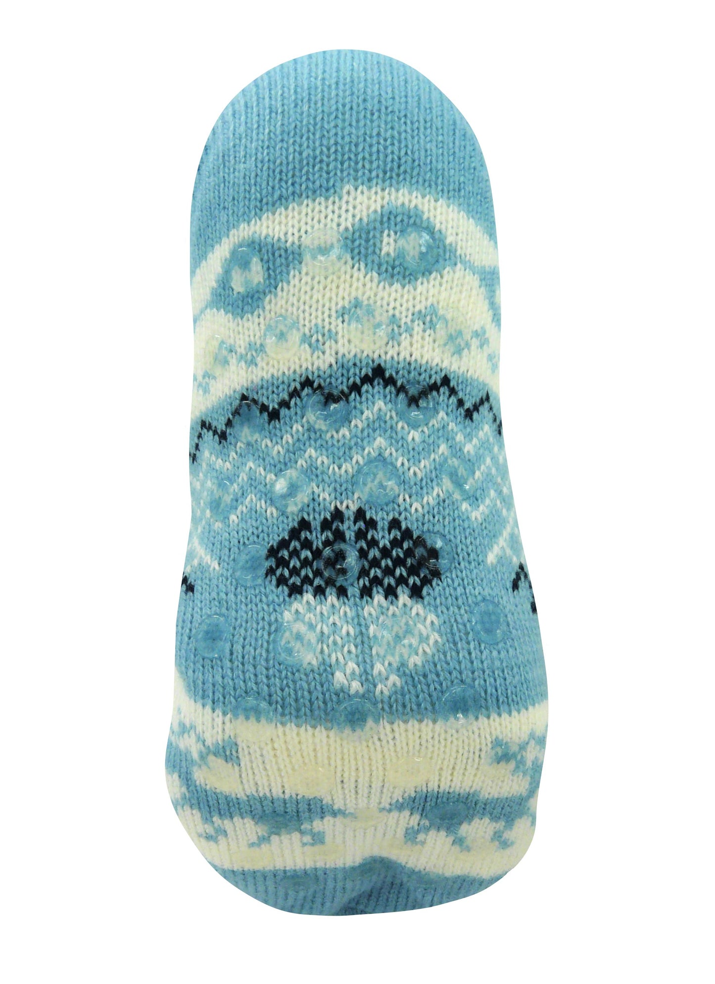 Ladies Fleece Lined Reindeer Fairisle Stripe Slipper Socks