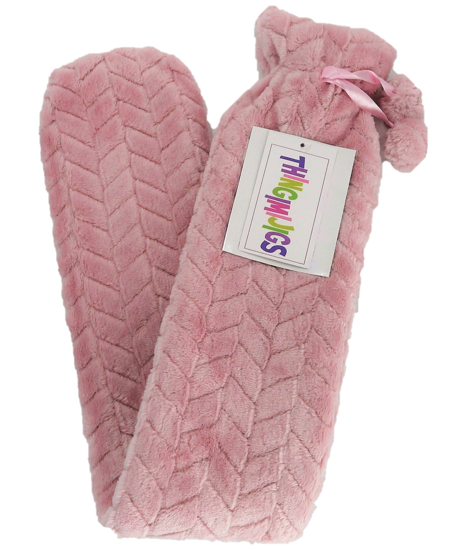 Long Plush Hot Water Bottle & Cover - PINK