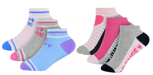 Girls Patterned Cotton-Rich Multicoloured Trainer Socks - 6 Pairs